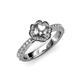 3 - Florus Semi Mount Floral Halo Engagement Ring 