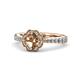 1 - Florus Semi Mount Floral Halo Engagement Ring 