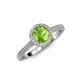 4 - Vida Signature Peridot and Diamond Halo Engagement Ring 