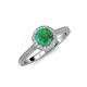 4 - Vida Signature Emerald and Diamond Halo Engagement Ring 