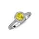 4 - Vida Signature Yellow and White Diamond Halo Engagement Ring 