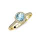 4 - Vida Signature Aquamarine and Diamond Halo Engagement Ring 
