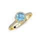 4 - Vida Signature Blue Topaz and Diamond Halo Engagement Ring 