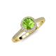 4 - Vida Signature Peridot and Diamond Halo Engagement Ring 