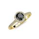 4 - Vida Signature Black and White Diamond Halo Engagement Ring 