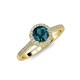4 - Vida Signature Blue and White Diamond Halo Engagement Ring 