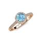 4 - Vida Signature Blue Topaz and Diamond Halo Engagement Ring 
