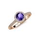4 - Vida Signature Iolite and Diamond Halo Engagement Ring 