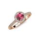 4 - Vida Signature Rhodolite Garnet and Diamond Halo Engagement Ring 