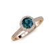4 - Vida Signature Blue and White Diamond Halo Engagement Ring 