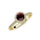 4 - Vida Signature Red Garnet and Diamond Halo Engagement Ring 