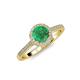 4 - Vida Signature Emerald and Diamond Halo Engagement Ring 