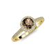 4 - Vida Signature Smoky Quartz and Diamond Halo Engagement Ring 