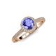 4 - Vida Signature Tanzanite and Diamond Halo Engagement Ring 