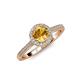 4 - Vida Signature Citrine and Diamond Halo Engagement Ring 