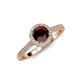 4 - Vida Signature Red Garnet and Diamond Halo Engagement Ring 