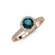 4 - Vida Signature London Blue Topaz and Diamond Halo Engagement Ring 