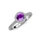 4 - Vida Signature Amethyst and Diamond Halo Engagement Ring 