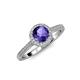 4 - Vida Signature Iolite and Diamond Halo Engagement Ring 
