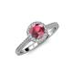 4 - Vida Signature Rhodolite Garnet and Diamond Halo Engagement Ring 