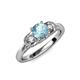 4 - Erela Signature Three Stone with Side Diamond Engagement Ring 