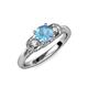 4 - Erela Signature Three Stone with Side Diamond Engagement Ring 