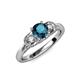 4 - Erela Signature Three Stone with Side Diamond Engagement Ring 
