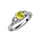 4 - Erela Signature Three Stone with Side Diamond Engagement Ring 