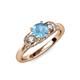 4 - Erela Signature Three Stone with Side Diamond Engagement Ring 