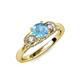 4 - Erela Signature Three Stone with Side Diamond Engagement Ring 