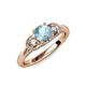 4 - Erela Signature Three Stone with Side Diamond Engagement Ring 