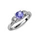 4 - Erela Signature Three Stone with Side Diamond Engagement Ring 