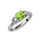4 - Erela Signature Three Stone with Side Diamond Engagement Ring 