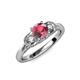 4 - Erela Signature Three Stone with Side Diamond Engagement Ring 