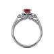 5 - Erela Signature Three Stone with Side Diamond Engagement Ring 