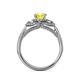 5 - Erela Signature Three Stone with Side Diamond Engagement Ring 