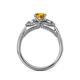 5 - Erela Signature Three Stone with Side Diamond Engagement Ring 
