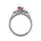 5 - Erela Signature Three Stone with Side Diamond Engagement Ring 