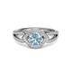 3 - Liora Signature Aquamarine and Diamond Eye Halo Engagement Ring 
