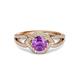 3 - Liora Signature Amethyst and Diamond Eye Halo Engagement Ring 