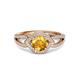 3 - Liora Signature Citrine and Diamond Eye Halo Engagement Ring 