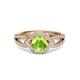 3 - Liora Signature Peridot and Diamond Eye Halo Engagement Ring 