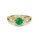 3 - Liora Signature Emerald and Diamond Eye Halo Engagement Ring 