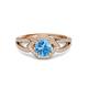 3 - Liora Signature Blue Topaz and Diamond Eye Halo Engagement Ring 