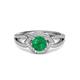 3 - Liora Signature Emerald and Diamond Eye Halo Engagement Ring 