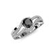 4 - Aimee Signature Black and White Diamond Bypass Halo Engagement Ring 