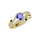 4 - Aimee Signature Tanzanite and Diamond Bypass Halo Engagement Ring 