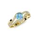 4 - Aimee Signature Blue Topaz and Diamond Bypass Halo Engagement Ring 