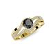 4 - Aimee Signature Black and White Diamond Bypass Halo Engagement Ring 