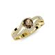 4 - Aimee Signature Smoky Quartz and Diamond Bypass Halo Engagement Ring 